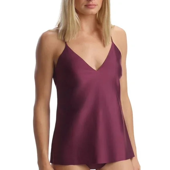 commando Womens Satin V-Neck Camisole Top Cabernet Small NWT - Picture 1 of 1